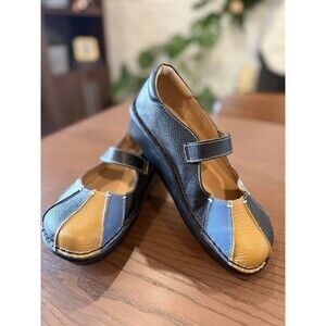 Spring Step Womens Leather Mary Jane Wedge Patchwork 38 Lagenlook Artsy Boho